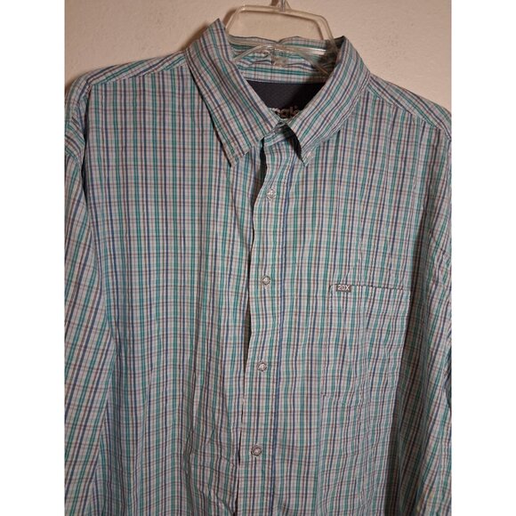 Wrangler 20X Competition Button Down Shirt Performance Rustic Western Men Sz 2XT - Picture 2 of 8